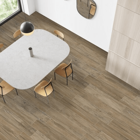 Porcelanato Símil Madera Madison Brown 20x120 cm Vedek Revestimientos