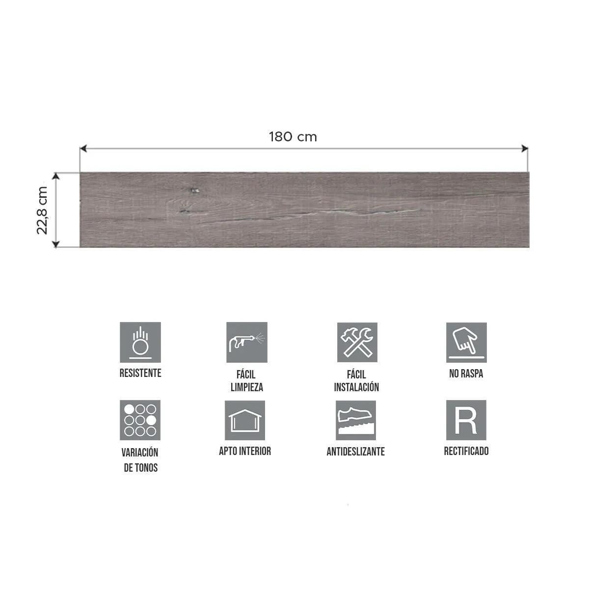 Piso SPC Vinílico Símil Madera SPC Click Roble Siena 5mm  manta | Vedek Revestimientos