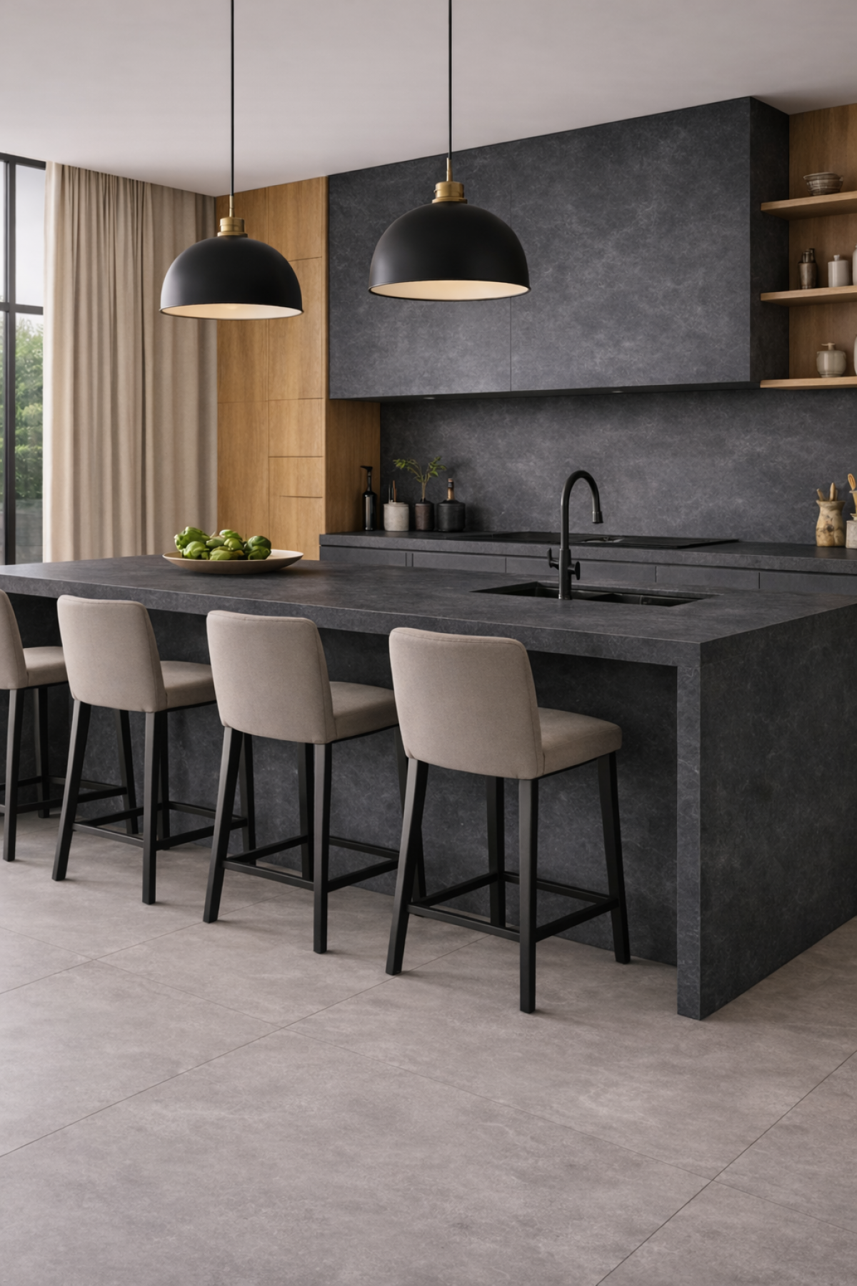 Cement Dark Grey - Piedra Sinterizada Vedek | Vedek Revestimientos