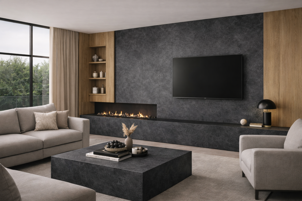 Cement Dark Grey - Piedra Sinterizada Vedek | Vedek Revestimientos