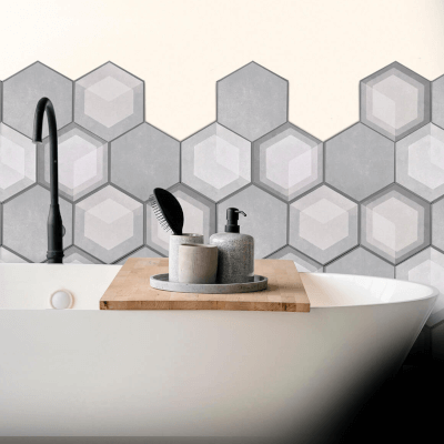 Cerámicas Hexagonales Color Cemento 