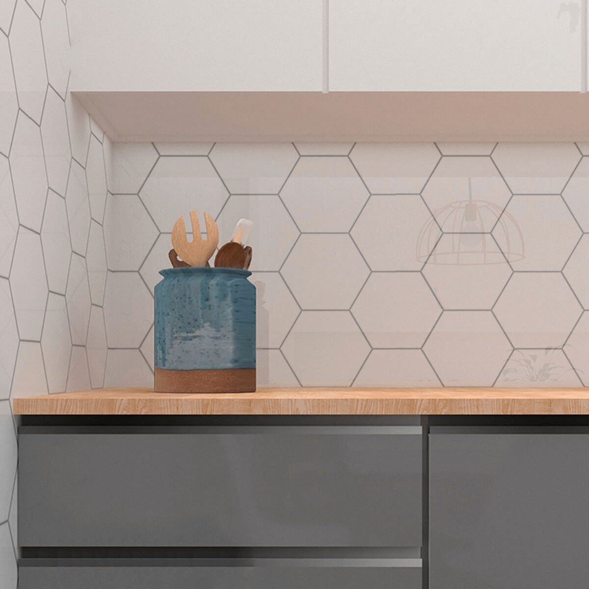 Porcelanato Hexagonal Blanco Mate